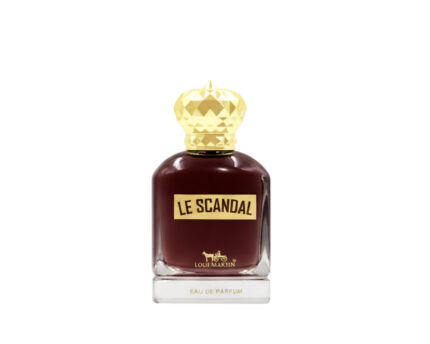 Le Scandal by Loui Martin 100ml Eau de Parfum bottle with gold crown cap.